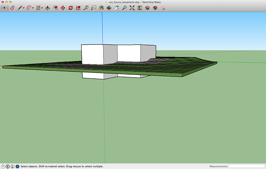 Using the Subtract tool in SketchUp