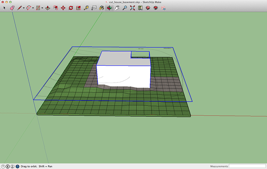 Using the Subtract tool in SketchUp